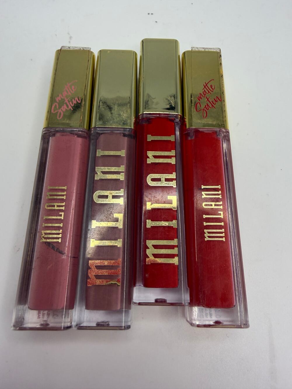 Milani Amore Matte Satin Lip Creme Lot of 4 Fancy Luxe Red Pink Discontinued